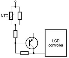 LCD temperature compensation circuit