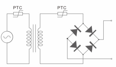 PTC Thermistor Current Protector Transformer Primary or Secondary Protection Diagram