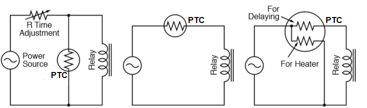 PTC Thermistor for relay delay operation