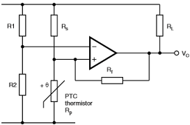 PTC Thermistor in Comparator Circuit Diagram