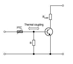 PTC Thermistor monitoring temperature in DC converter