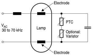 PTC electrode heating circuit