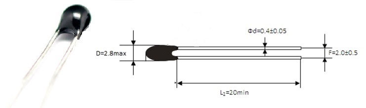 Radial Resin NTC Thermistor Temperature Sensor