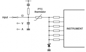 Typical Connection PTC Thermistor for Digial Multimeter Protection