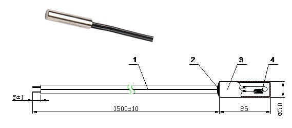 Silicon PTC Sensor Copper Case Probe